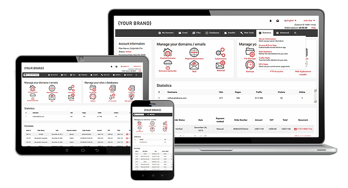 Hepsia Control Panel - fully responsive design