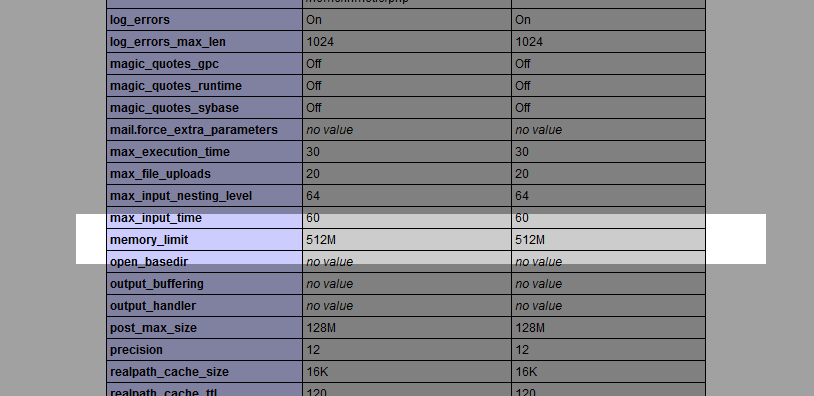 this-is-a-phpinfo-page-showing-the-memory_limit-setting
